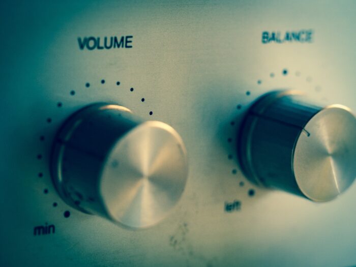 Volume dial on audio equipment