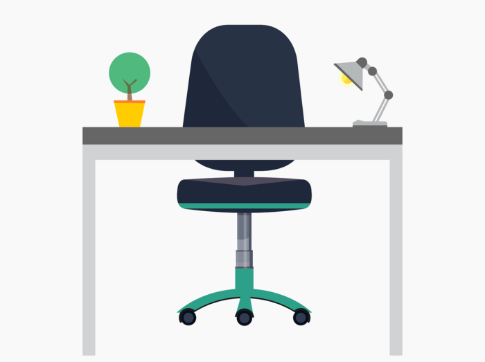 Illustration of desk & chair
